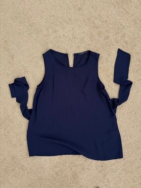 West Kei Navy Cold-Shoulder Blouse - S